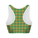 Shamrock Plaid St. Patrick's Day Print Women's Sports Bra