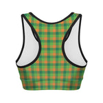 Shamrock Plaid St. Patrick's Day Print Women's Sports Bra