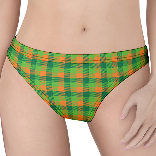 Shamrock Plaid St. Patrick's Day Print Women's Thong