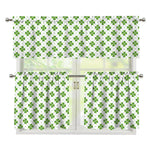 Shamrock Saint Patrick's Day Print 3 Piece Kitchen Curtains