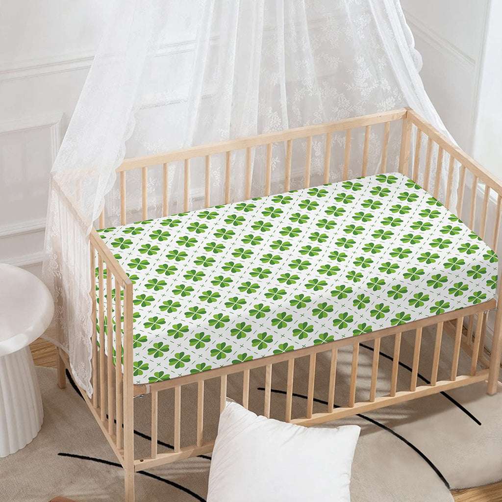 Shamrock Saint Patrick's Day Print Baby Crib Sheet