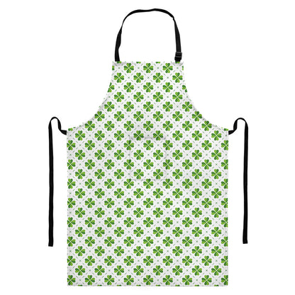Shamrock Saint Patrick's Day Print Bib Apron With Pocket