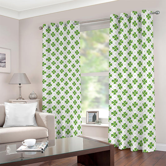 Shamrock Saint Patrick's Day Print Blackout Grommet Curtains