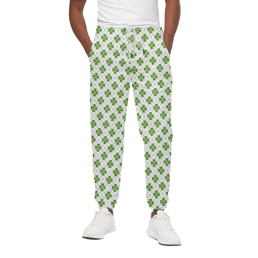 Shamrock Saint Patrick's Day Print Cotton Pants