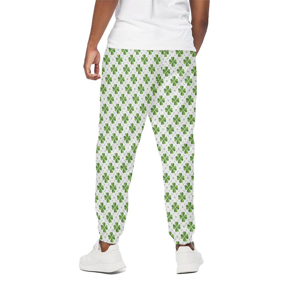 Shamrock Saint Patrick's Day Print Cotton Pants