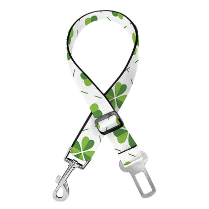 Shamrock Saint Patrick's Day Print Dog Seat Belt