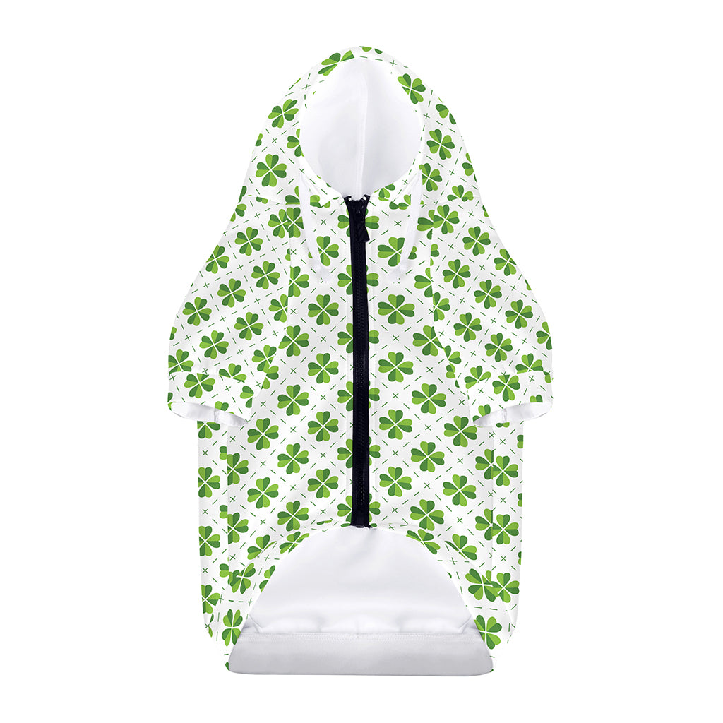 Shamrock Saint Patrick's Day Print Dog Zip Up Hoodie