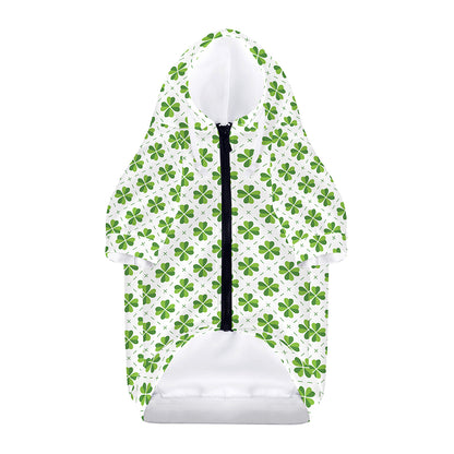 Shamrock Saint Patrick's Day Print Dog Zip Up Hoodie