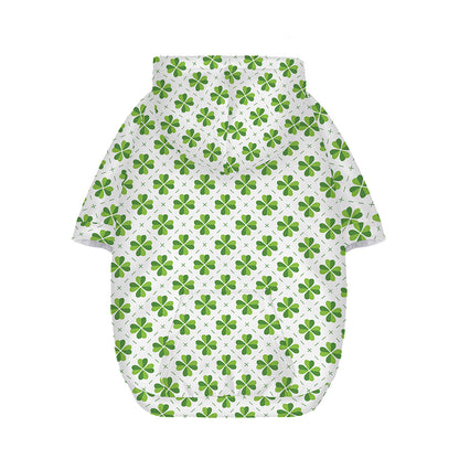 Shamrock Saint Patrick's Day Print Dog Zip Up Hoodie