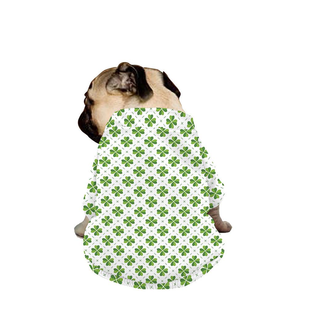 Shamrock Saint Patrick's Day Print Dog Zip Up Jacket