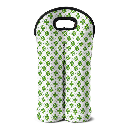 Shamrock Saint Patrick's Day Print Double Neoprene Wine Tote