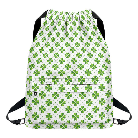 Shamrock Saint Patrick's Day Print Drawstring Backpack
