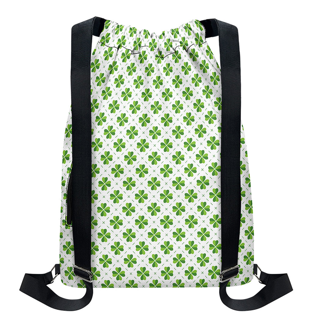 Shamrock Saint Patrick's Day Print Drawstring Backpack