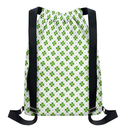 Shamrock Saint Patrick's Day Print Drawstring Backpack