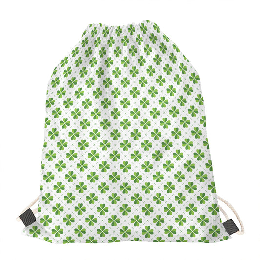 Shamrock Saint Patrick's Day Print Drawstring Bag