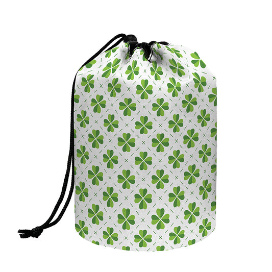 Shamrock Saint Patrick's Day Print Drawstring Makeup Bag