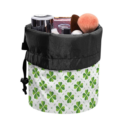 Shamrock Saint Patrick's Day Print Drawstring Makeup Bag