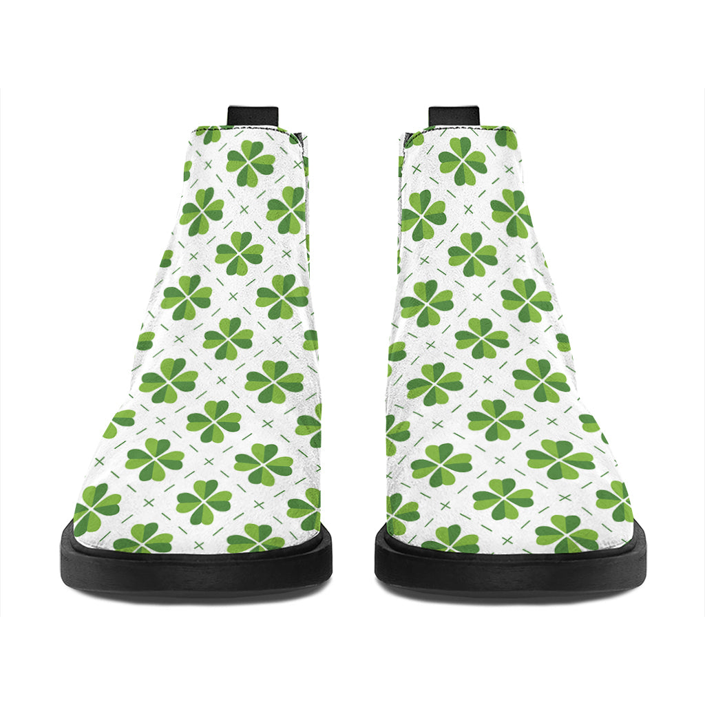 Shamrock Saint Patrick's Day Print Flat Ankle Boots