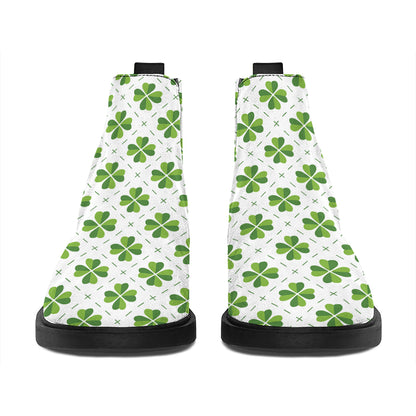 Shamrock Saint Patrick's Day Print Flat Ankle Boots