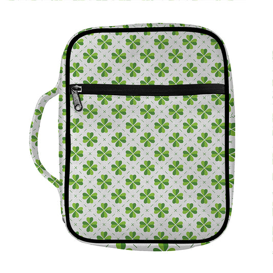 Shamrock Saint Patrick's Day Print Front Pocket Bible Bag