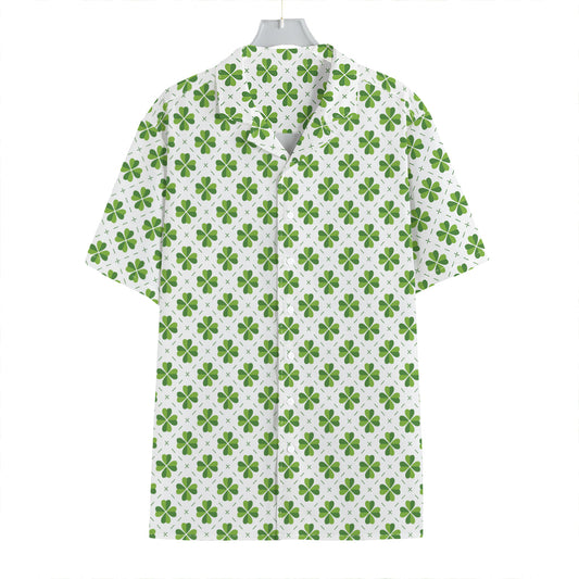 Shamrock Saint Patrick's Day Print Hawaiian Shirt
