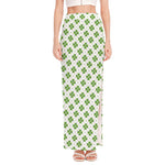 Shamrock Saint Patrick's Day Print High Slit Maxi Skirt