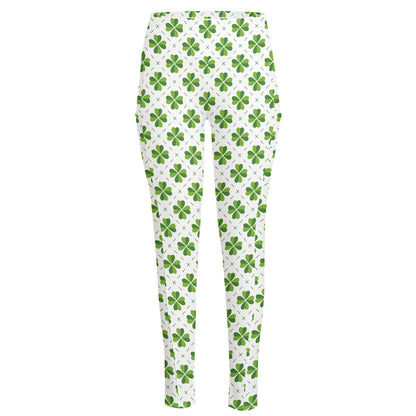 Shamrock Saint Patrick's Day Print High-Waisted Pocket Leggings