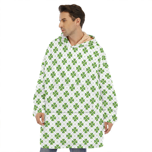 Shamrock Saint Patrick's Day Print Hoodie Blanket