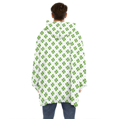 Shamrock Saint Patrick's Day Print Hoodie Blanket