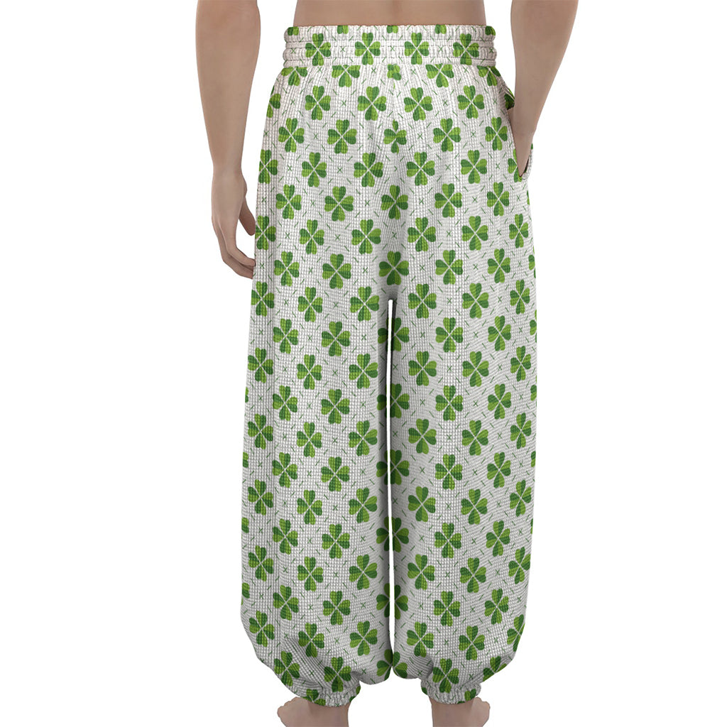 Shamrock Saint Patrick's Day Print Lantern Pants