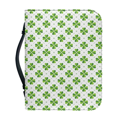 Shamrock Saint Patrick's Day Print Leather Bible Cover