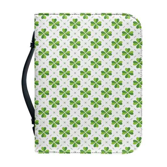 Shamrock Saint Patrick's Day Print Leather Bible Cover
