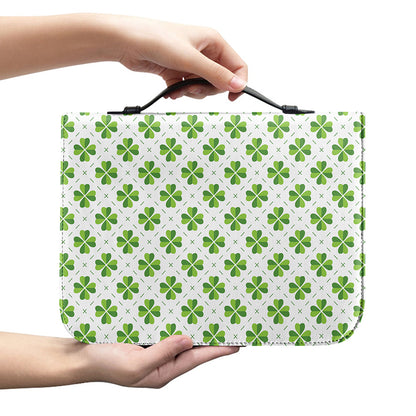 Shamrock Saint Patrick's Day Print Leather Bible Cover