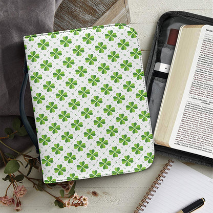 Shamrock Saint Patrick's Day Print Leather Bible Cover