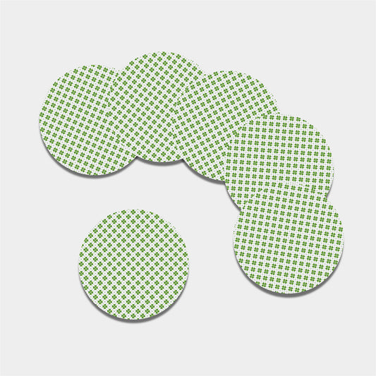 Shamrock Saint Patrick's Day Print Leather Coaster Set
