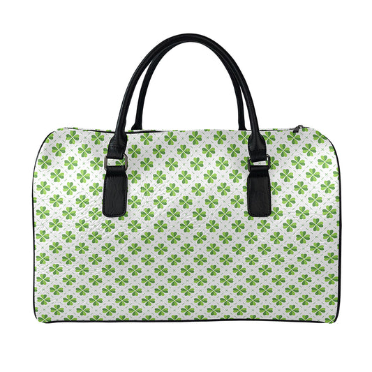 Shamrock Saint Patrick's Day Print Leather Duffle Bag