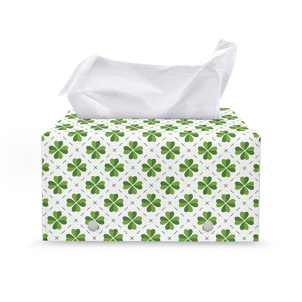 Shamrock Saint Patrick's Day Print Leather Tissue Box Cover