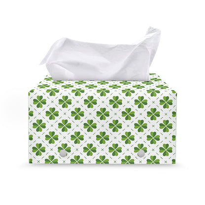 Shamrock Saint Patrick's Day Print Leather Tissue Box Cover