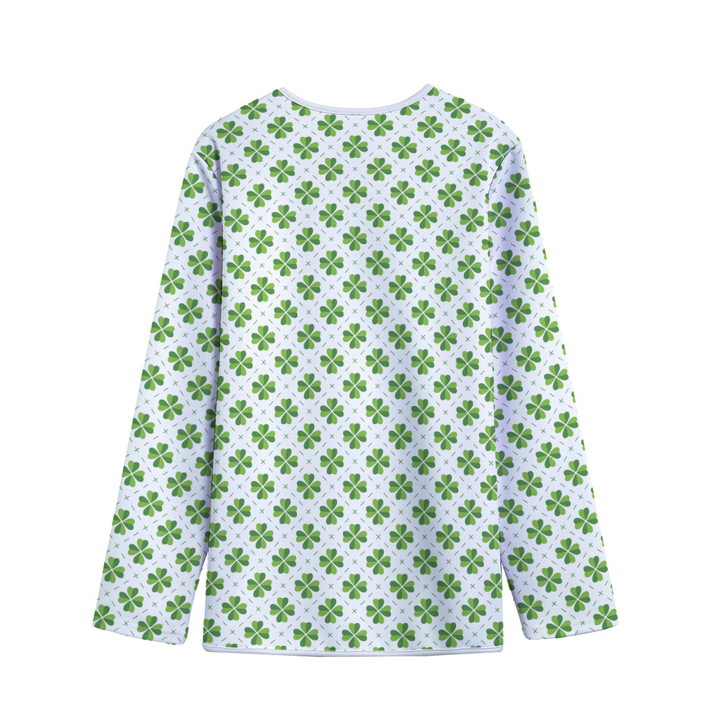 Shamrock Saint Patrick's Day Print Long Sleeve Short Coat