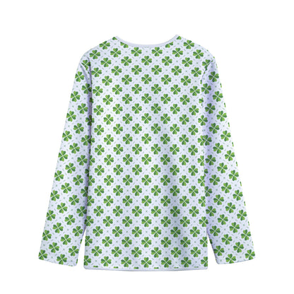 Shamrock Saint Patrick's Day Print Long Sleeve Short Coat