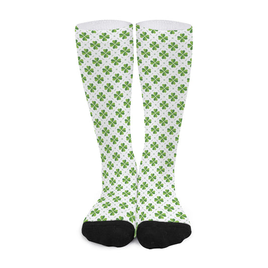Shamrock Saint Patrick's Day Print Long Socks
