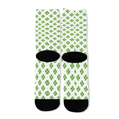 Shamrock Saint Patrick's Day Print Long Socks