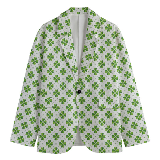 Shamrock Saint Patrick's Day Print Men's Blazer