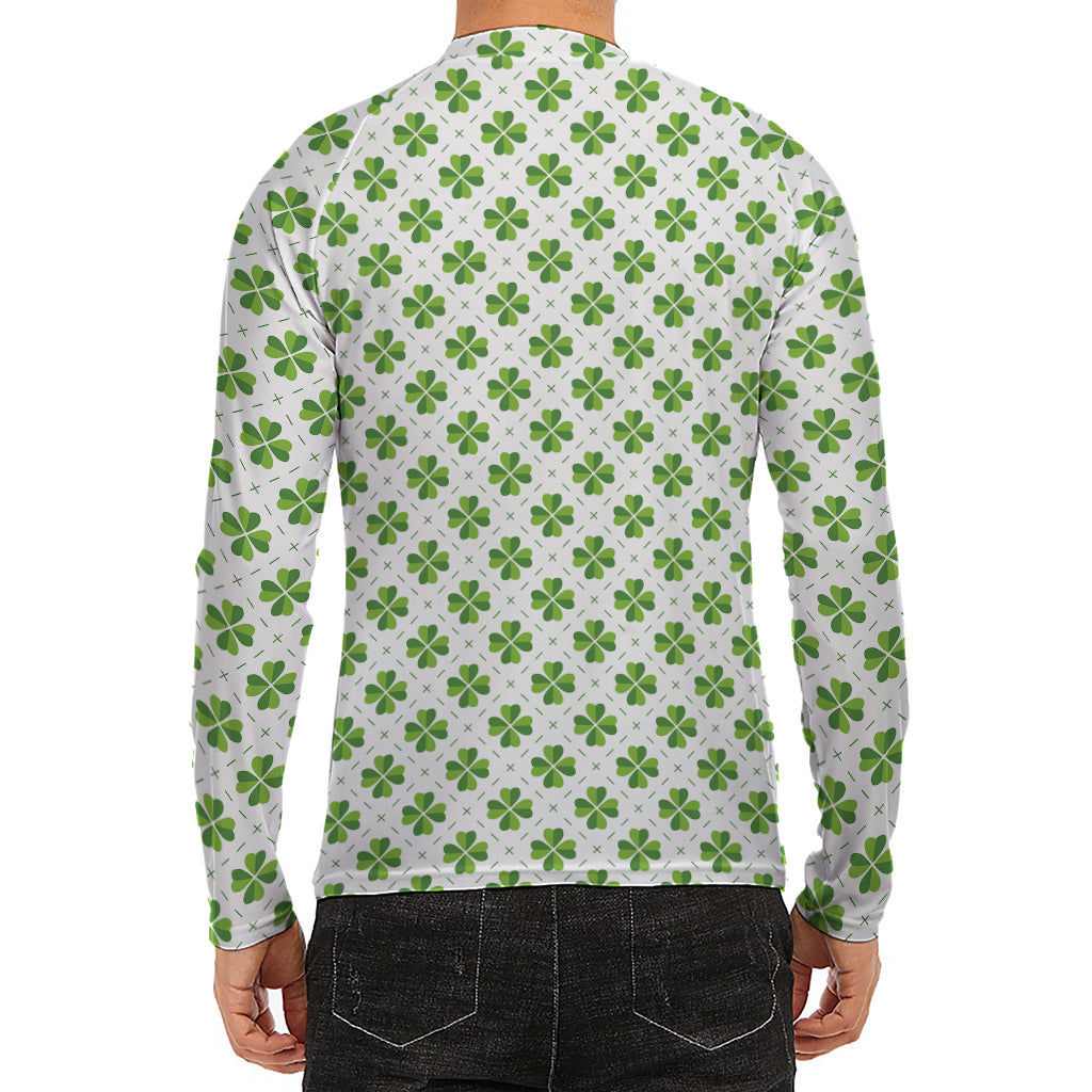 Shamrock Saint Patrick's Day Print Men's Long Sleeve Rash Guard