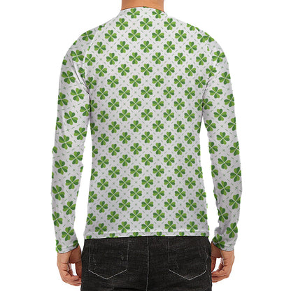 Shamrock Saint Patrick's Day Print Men's Long Sleeve Rash Guard
