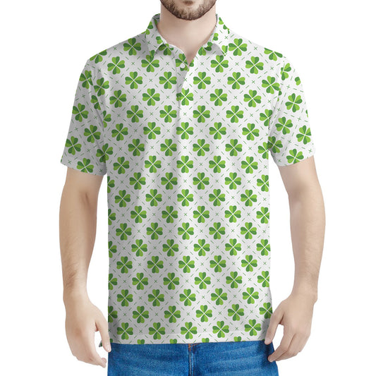 Shamrock Saint Patrick's Day Print Men's Polo Shirt