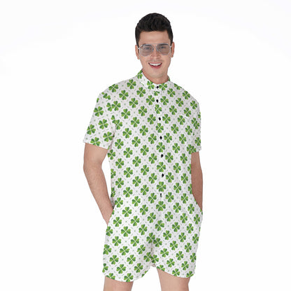 Shamrock Saint Patrick's Day Print Men's Rompers