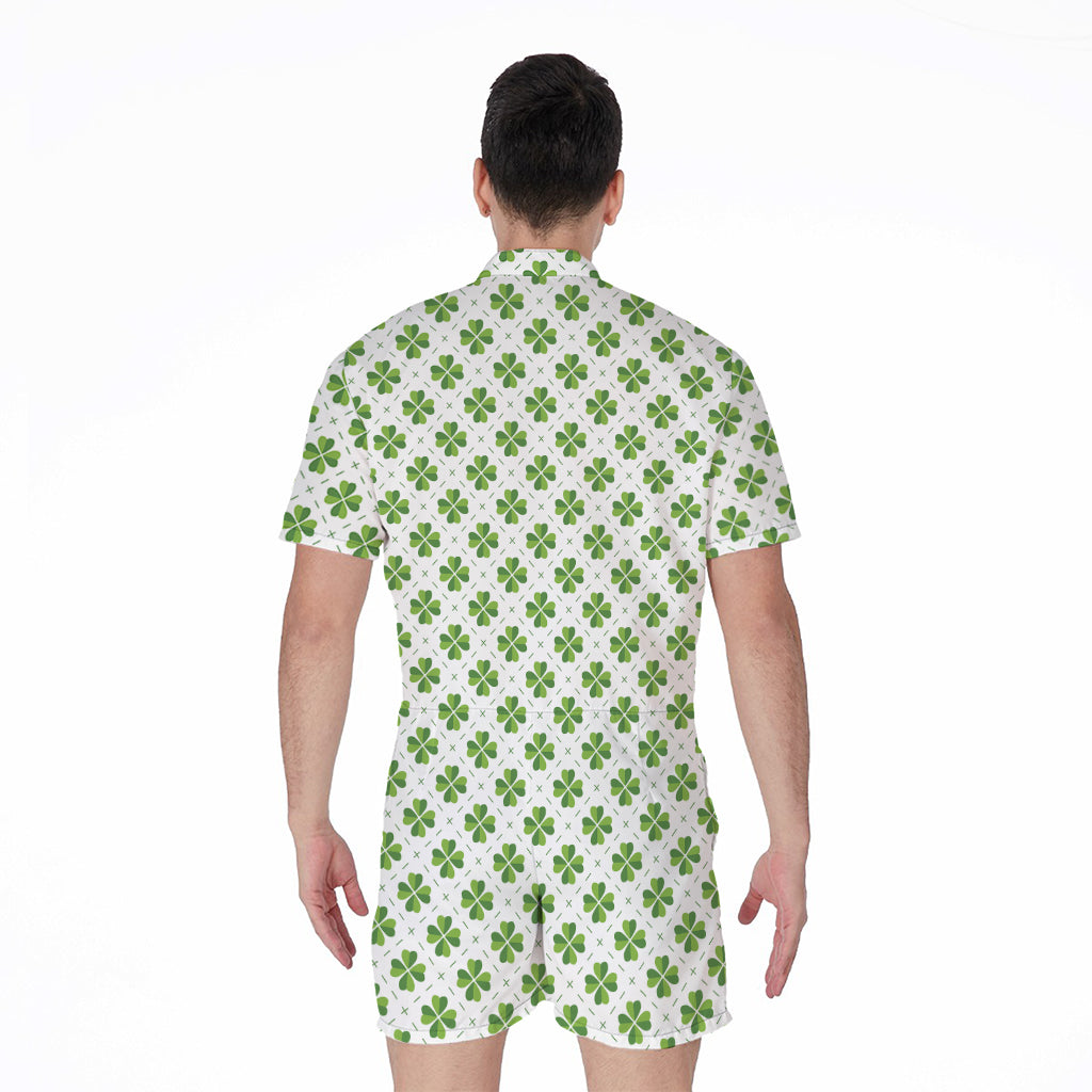 Shamrock Saint Patrick's Day Print Men's Rompers