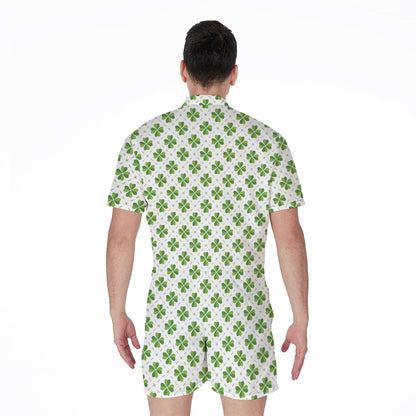 Shamrock Saint Patrick's Day Print Men's Rompers