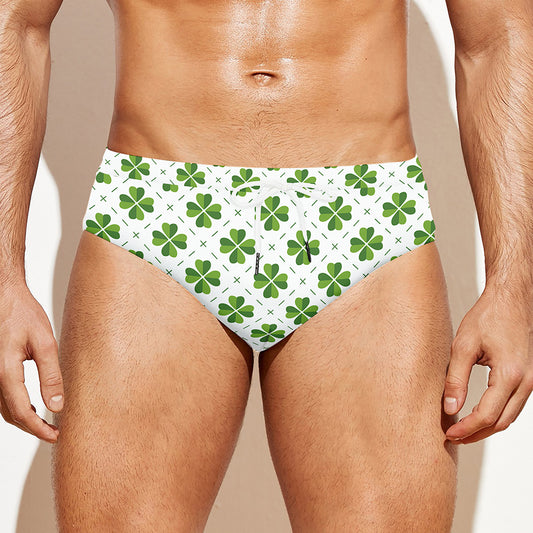 Shamrock Saint Patrick's Day Print Men's Swim Briefs